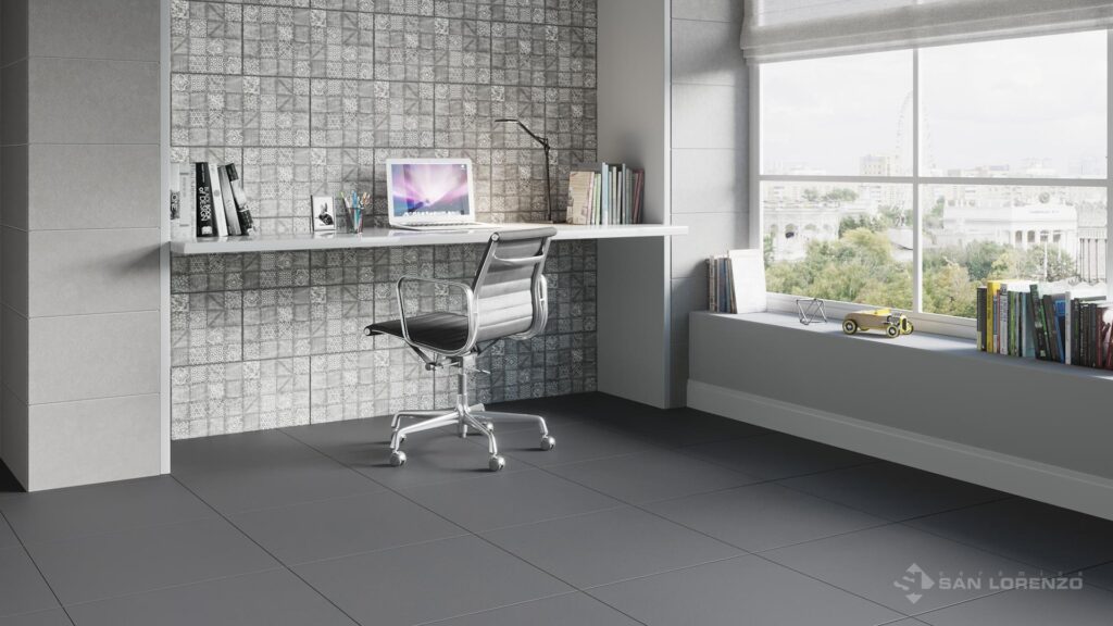 Ceramica San Lorenzo Oxford Grafito + Oxford Grey Arkitec Blanco Oficina