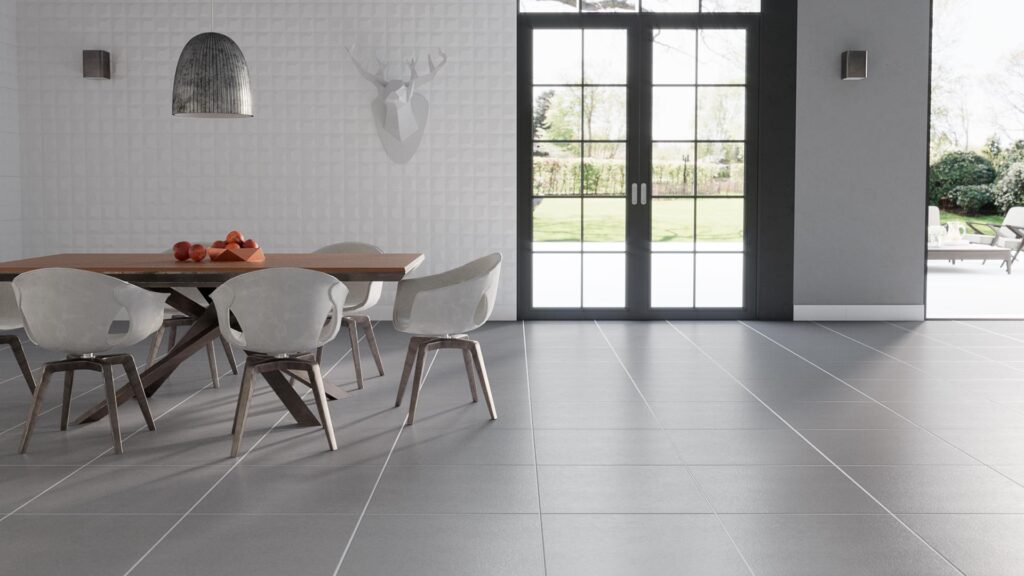 Ceramica San Lorenzo Oxford Plata + Diamante Blanco + Arkitec Blanco Comedor